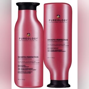 NWT FULL SET Pureology Smooth Perfection Pink Shampoo/Conditioner DOU 100% Vegan
